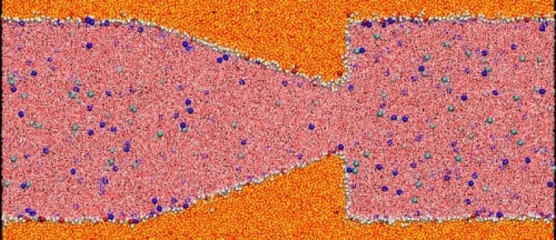 Electrokinetic flow in a silica nano-nozzle