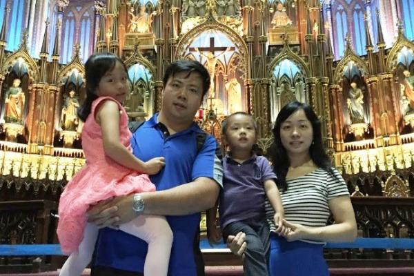 Dian He with family Dian He with family