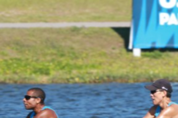 Brian Henderson and teammate Brian Henderson and teammate row in the US Olympic and Paralympic Team Trials